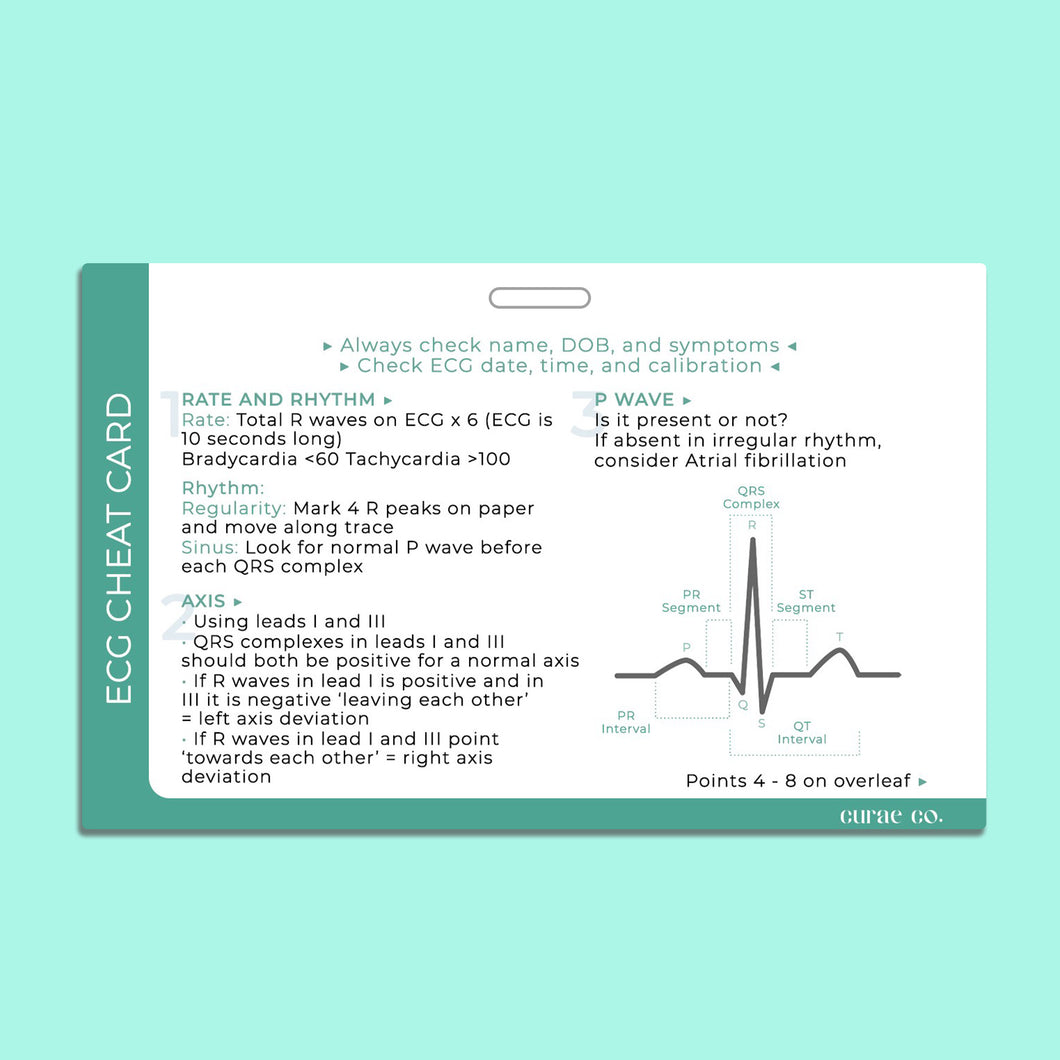 ECG Cheat Card